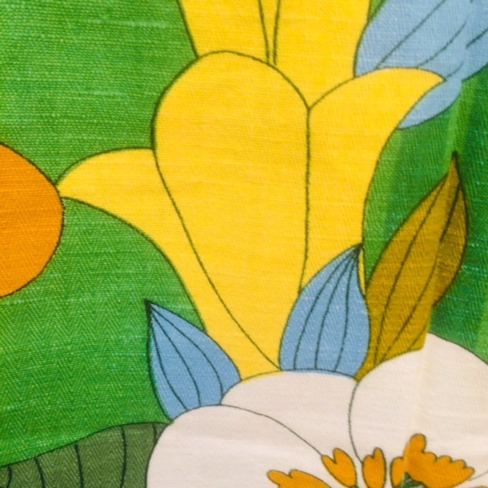 Vtg 60’s 70’s Flower Line 5th Avenue Fabric - Picture 9 of 11